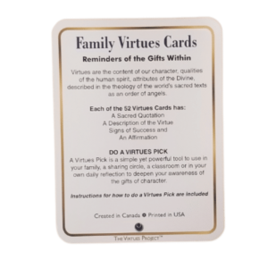 Family Virtues Cards - info card