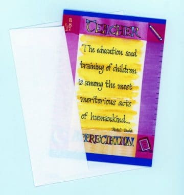 teacher appreciation card with envelope