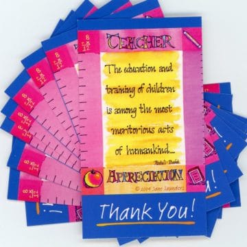 Teacher appreciation cards 10 pack