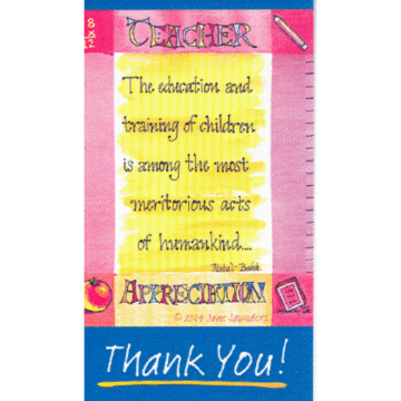 Teacher Appreciation Wallet Cards - front