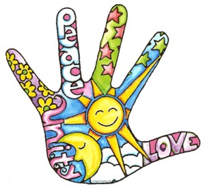 Download Love peace and unity hand T-shirt - Baha'i Resources