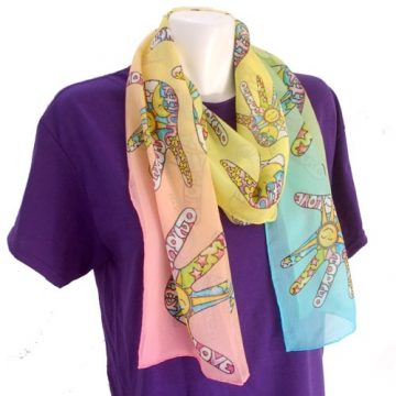 peace love and unity silk scarf