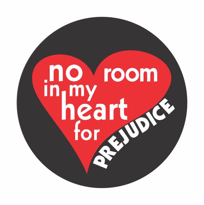 No room in my heart for prejudice button
