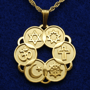Larger Gold-plated Interfaith Pendan