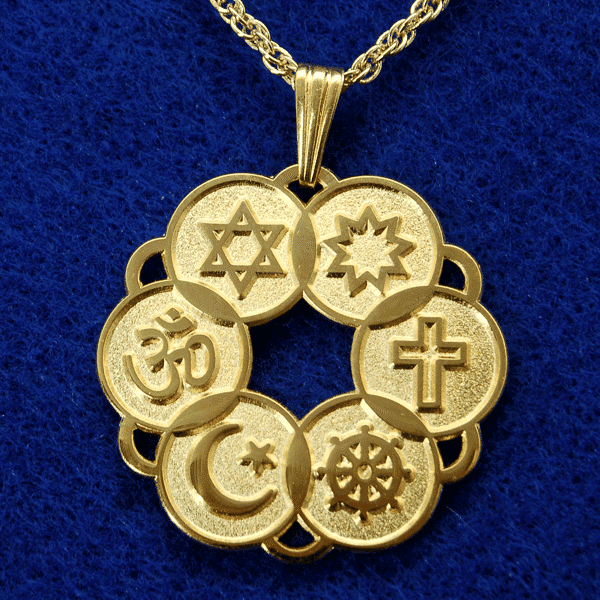 Large Gold Plated Interfaith Pendant