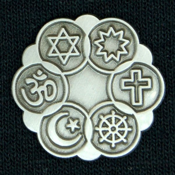 Antique Silver finish Interfaith Lapel Pin