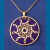 Gold & Blue Treble Clef 9-pointed Star pendant