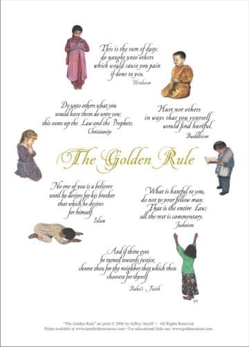 Praying Children Golden Rule Post Card