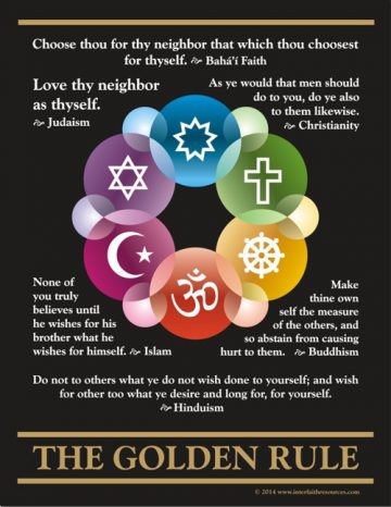 Interfaith Golden Rule Postcard