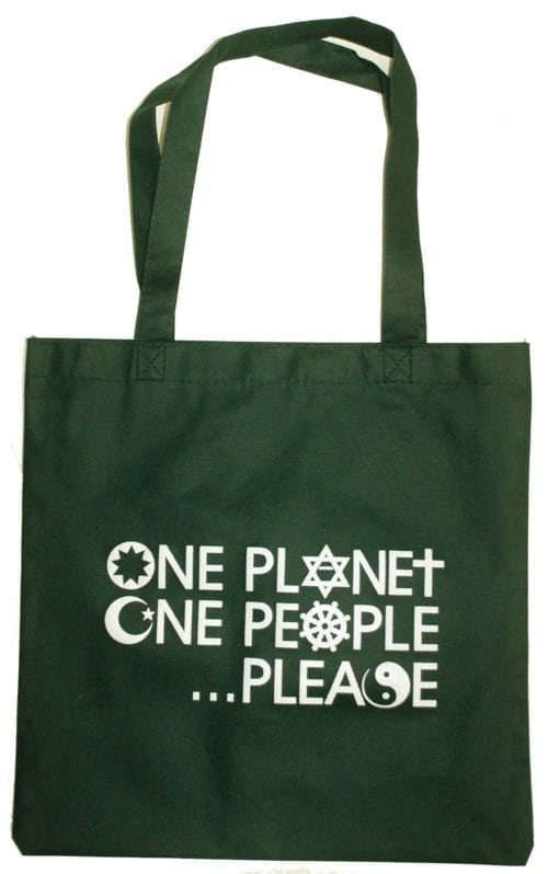 green one planet one people please bag
