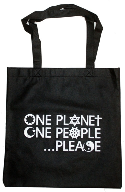 black one planet one people please bag