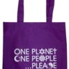 Purple One Planet One People Please bag