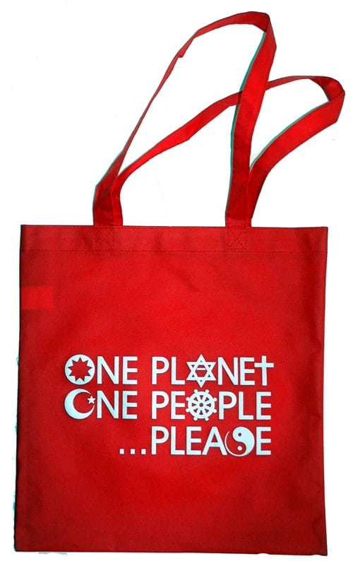 One Planet One People Please Tote Bag