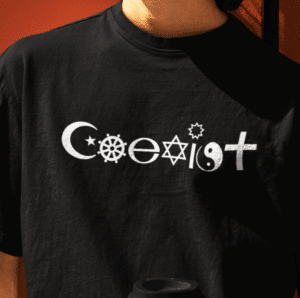 Coexist T-shirt Closeup