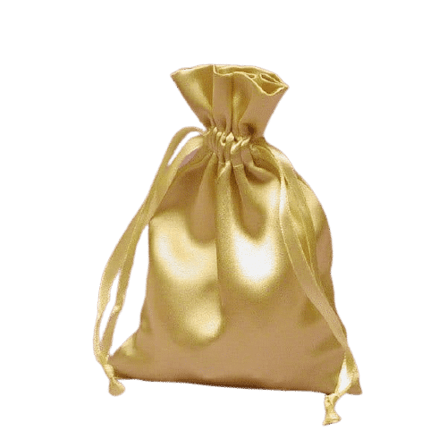 Small Gold Satin Jewelry Pouch