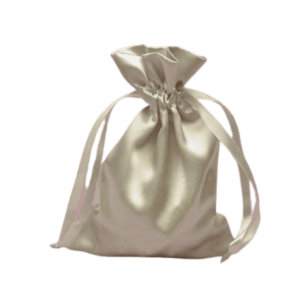 Small Silver Satin Jewelry Pouch