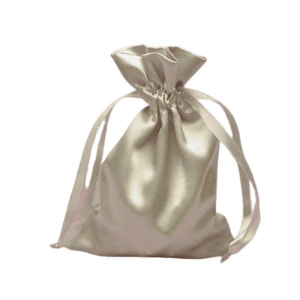 Small Silver Satin Jewelry Pouch
