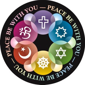 Interfaith peace be with you button