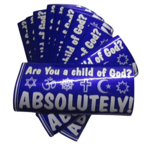 Are You a Child of God removable bumper sticker 10 pack