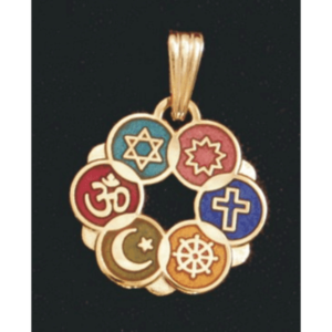 Gold Plated Cloisonne Interfaith Pendant