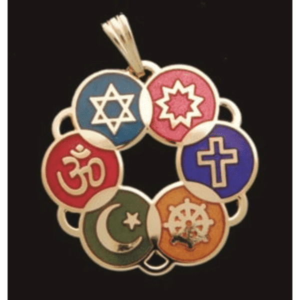 Smaller Gold Plated Cloisonne Interfaith Pendant