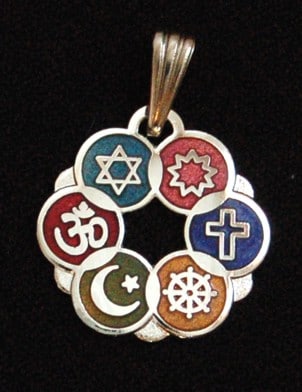 silver interfaith pendant