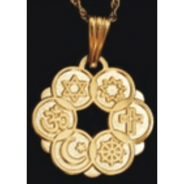 Large Gold Plated Interfaith Pendant