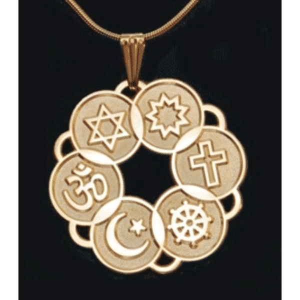 Smaller Gold Plated Interfaith Pendant