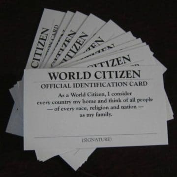 world citizen id card back
