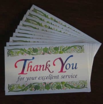 thank you for your excellent service