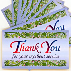 Thank You for your Excellent Service Cards