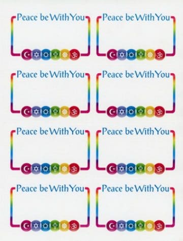 Peace be with you name tag sheets