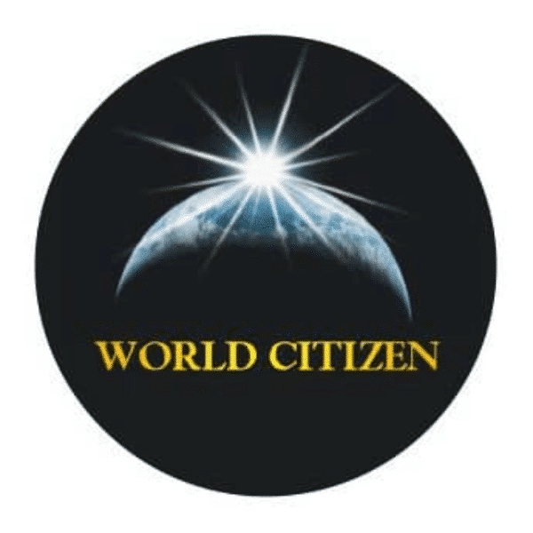 World Citizen Black Button