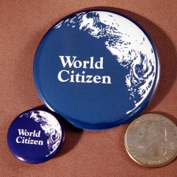Mini & Regular Blue World Citizen Buttons