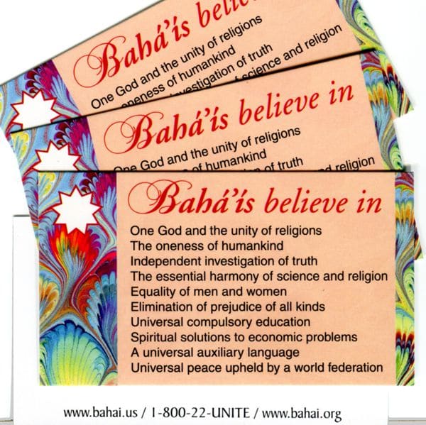 Bahais Believe in -Teaching Cards