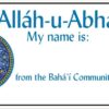 Allah-u-Abha Bahá’í Name Tags