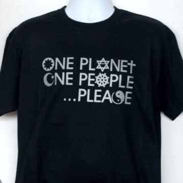 Silver on Black One Planet Shirt