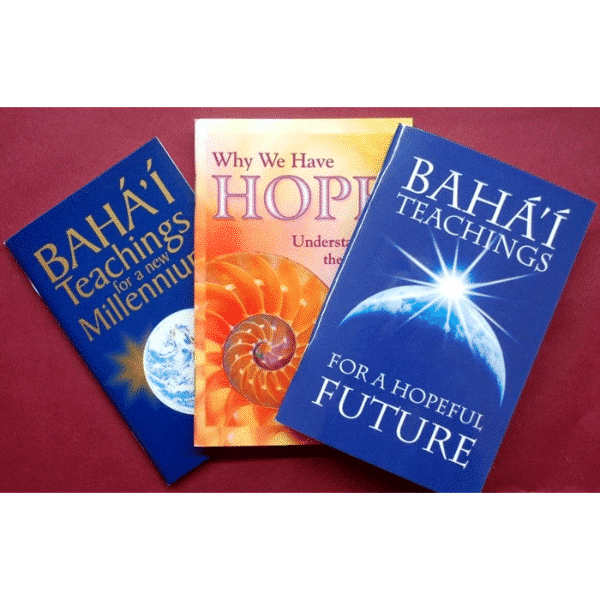 Baha’i Teachings for a Hopeful Future Mini-Book old covers