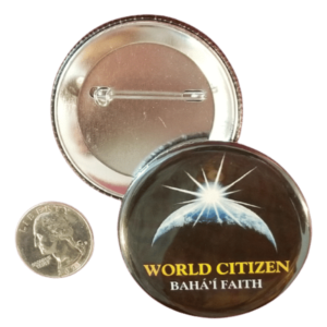 Bahai World Citizen Black Button