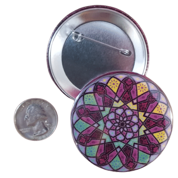 Purple Nine Pointed Star Bahai Button