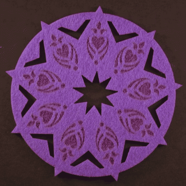 Felt Drink Coasters / Craft Stars / Ornament purple
