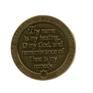 Deluxe Metal Healing Prayer Coin front
