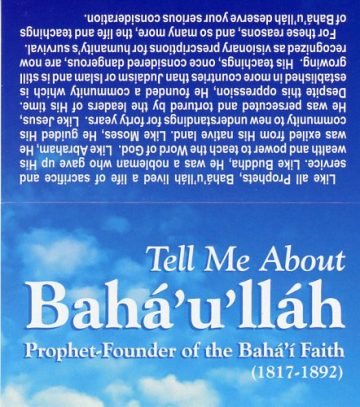Tell Me About Baha’u’llah -Teaching Cards