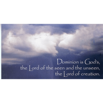 Dominion is God’s -Teaching Cards - front