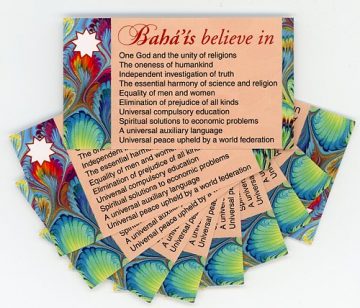 Bahais believe in teaching card