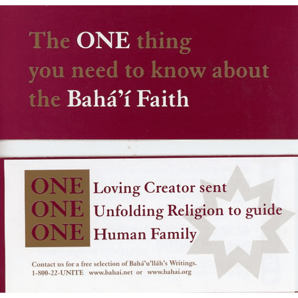 One Thing You Need to Know Pamphlet front and back