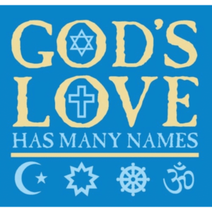 God’s Love T-shirt - blue front