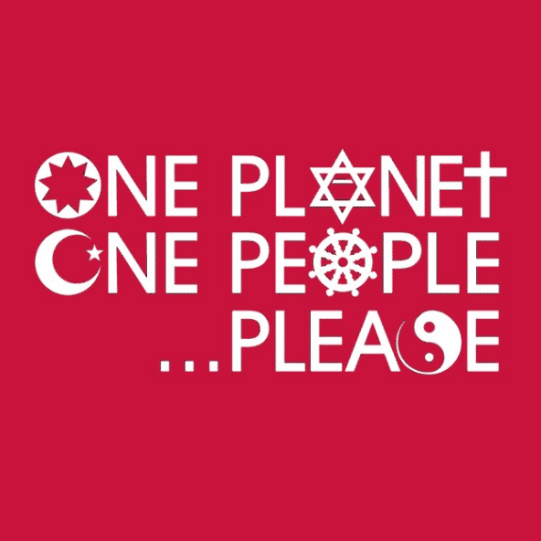 One Planet One People Please T-Shirt in Red