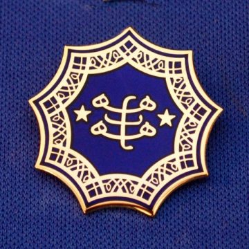 Gold Plated Royal Blue Ringstone Symbol Pendant