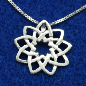 Floating Floral 9-Pointed Star in Sterling Silver